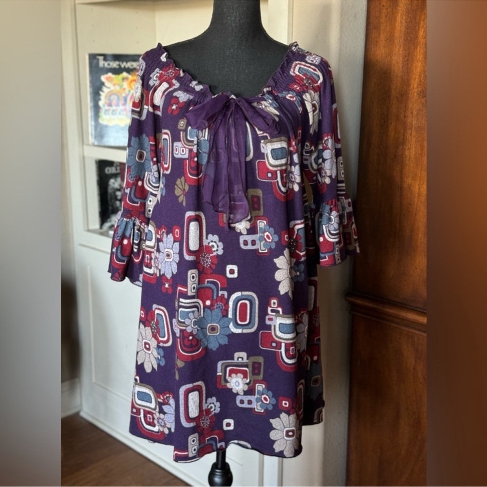 Funky People Purple Geometric Print Dress